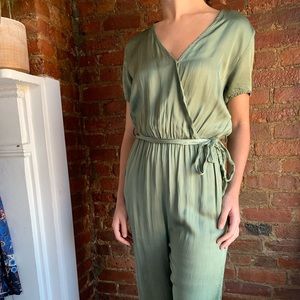 American Eagle Silky Green Jumpsuit